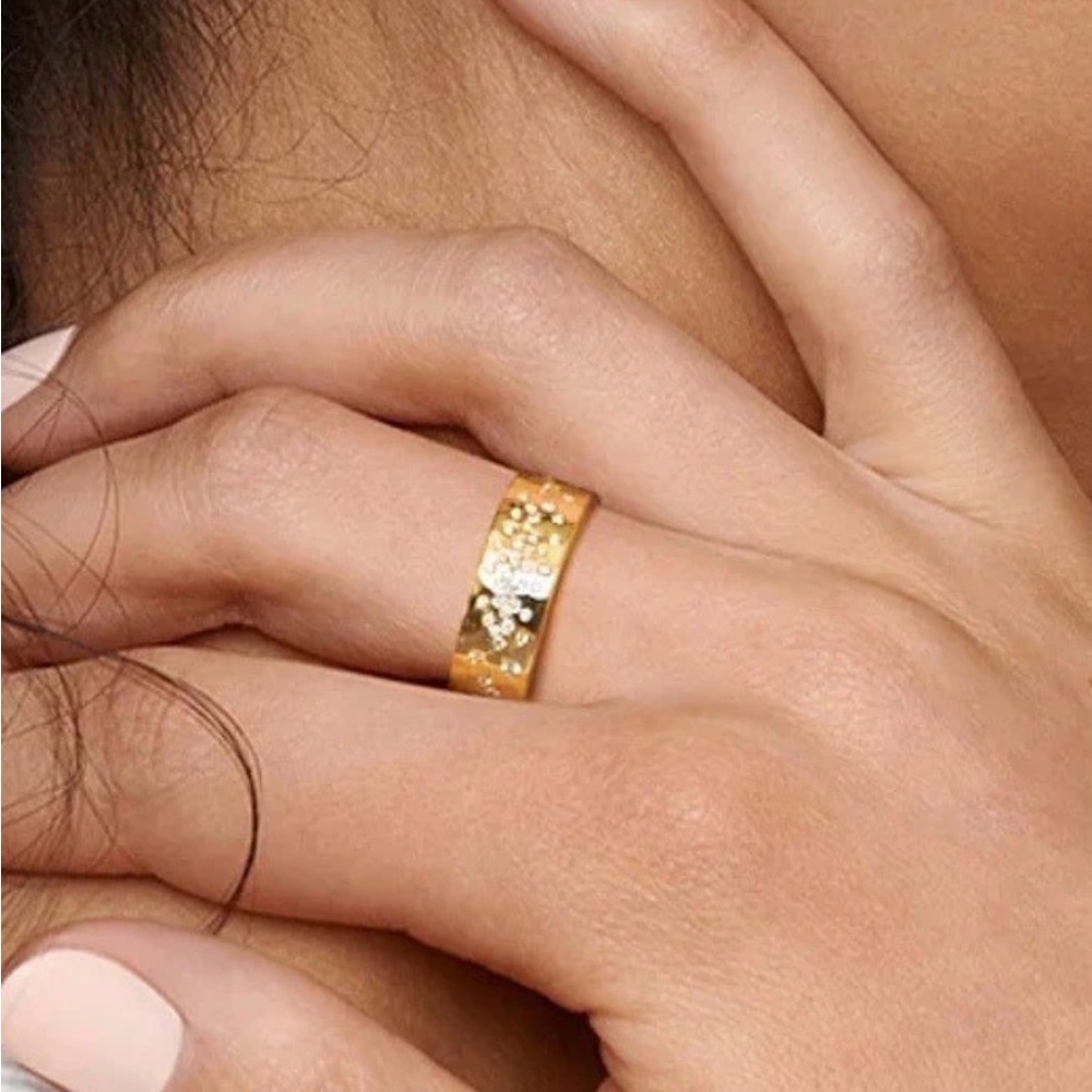 Ippolita 18K Gold Ring with Diamonds sz 7 - Picture 2 of 5